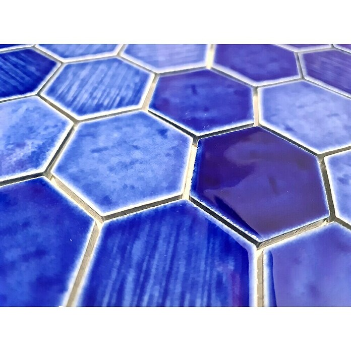 Mozaik pločica Hexagon CG SAN7  (Plava, Sjaj, D x Š x D: 25,3 cm x 29,3 cm x 7 mm) | BAUHAUS