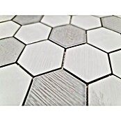Mosaikfliese Hexagon CG SAN1 (Weiß, Glänzend, L x B x S: 25,3 cm x 29,3 cm x 7 mm) | BAUHAUS
