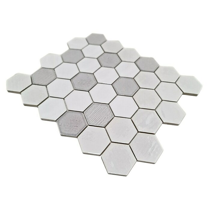 Mosaikfliese Hexagon CG SAN1 (Weiß, Glänzend, L x B x S: 25,3 cm x 29,3 cm x 7 mm) | BAUHAUS