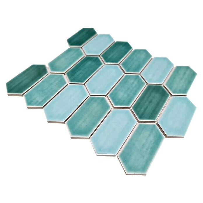 Mozaik pločica Hexagon CG CH475  (Zelena, Sjaj, 25,3 cm x 29,3 cm x 75 mm) | BAUHAUS