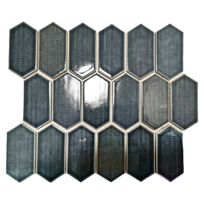 Mozaik pločica Hexagon CG CH479  (Crna, Sjaj, 25,3 cm x 29,3 cm x 75 mm) | BAUHAUS