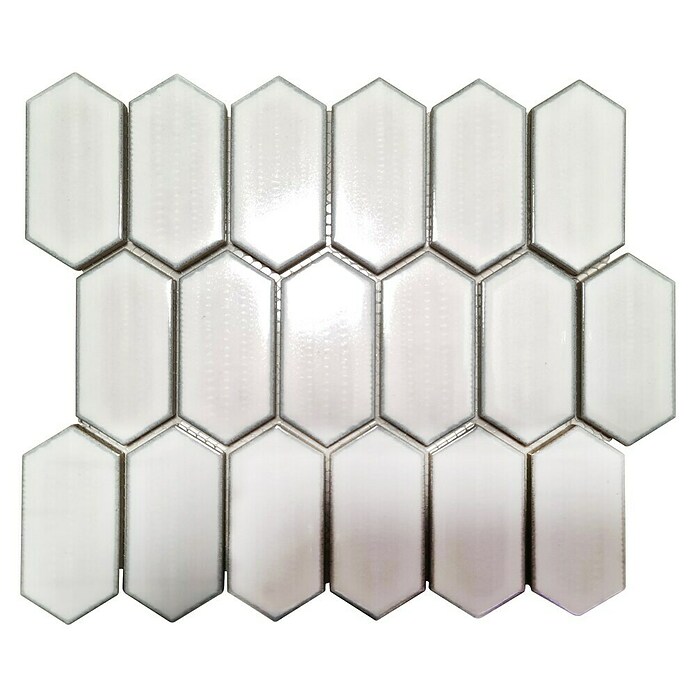 Mozaik pločica Hexagon CG CH471  (Bijela, Sjaj, 25,3 cm x 29,3 cm x 75 mm) | BAUHAUS