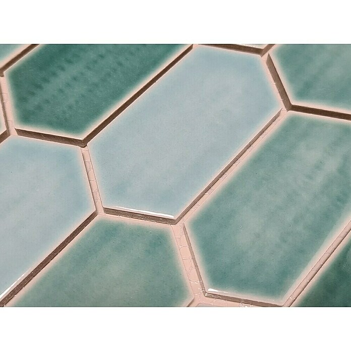 Mozaik pločica Hexagon CG CH475  (Zelena, Sjaj, 25,3 cm x 29,3 cm x 75 mm) | BAUHAUS