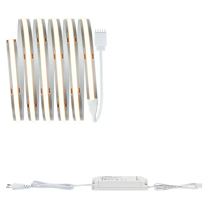 Paulmann MaxLED 1.000 Basis-Set Full-Line COB - 150 cm, 21 W, Warmweiß, 1.620 lm - LED-Streifen-Set mit Stecker, Kabel und Kontrollbox für Innenräume. Die Streifen leuchten hell und erzeugen eine angenehme Atmosphäre.
