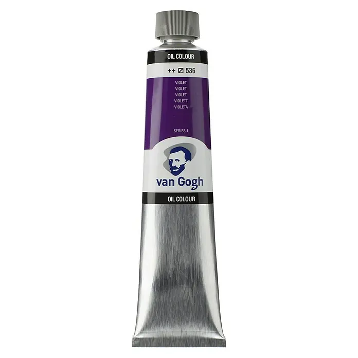 Talens Van Gogh Pintura al óleo - Violeta, 200 ml, Tubo - Imagen de un tubo de pintura al óleo Violeta Van Gogh, código de color 536, para artistas y aficionados.