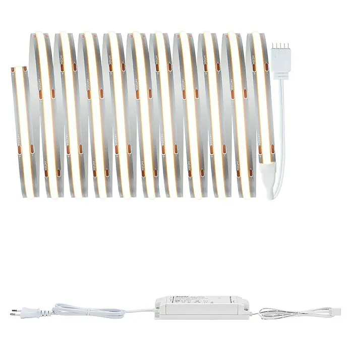 Paulmann MaxLED 1.000 Basis-Set Full-Line COB - 300 cm, 40 W, Warmweiß, 3.240 lm - LED-Streifen mit warmweißen Licht und dazugehörigem Netzteil für den einfachen Anschluss. Ideal für indirekte Beleuchtung.