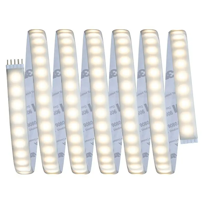 Paulmann MaxLED 1.000 Tira LED MaxLED 1.000 Stripe - 250 cm, Multicolor, 27 W, 2.550 lm, 230 V - 240 V - Primer plano de una tira de LED con soporte adhesivo, ideal para iluminar áreas.