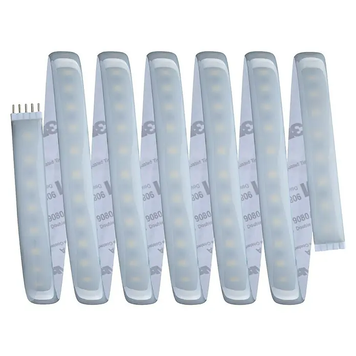 Paulmann MaxLED 1.000 LED-Band Stripe - 250 cm, Mehrfarbig, 27 W, 2.550 lm, 230 V - 240 V - Nahaufnahme von LED-Streifen mit Kleberücken. Ideal für stimmungsvolle Beleuchtung, einfach anzubringen und vielseitig einsetzbar.