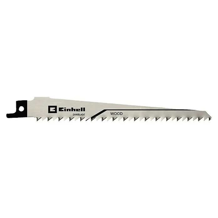 Einhell Expert Säbelsäge TE-AP 950 E - 950 W - Ein Einhell Sägeblatt für Holz. Das Blatt ist silbern und hat eine scharfe Zahnung für präzise Schnitte in Holz.