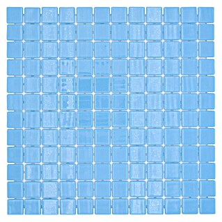 Mosaikfliese Quadrat Eco (31,6 x 31,6 cm, Glas, Babyblau, Glänzend)