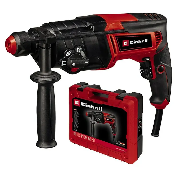 Einhell Classic Kombihammer TC-RH 800 4F - 800 W, 2,6 J, SDS-Plus-Aufnahme - Ein Einhell Bohrhammer mit Zubehör, ideal für anspruchsvolle Bohrarbeiten. Leistungsstark und vielseitig für Heimwerker und Profis.