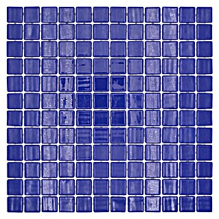 Mosaikfliese Quadrat Eco (31,6 x 31,6 cm, Glas, Dunkelblau, Glänzend)
