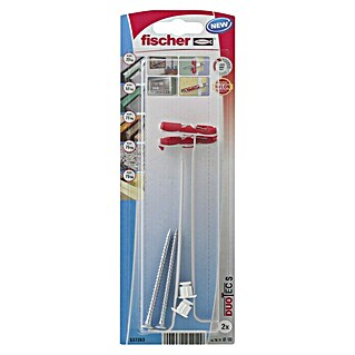 Fischer Duotec Taco basculante 10 S (Diámetro taco: 10 mm, Longitud taco: 40 mm, Apto para: Placas de yeso laminado, 2 ud., Con tornillos/ganchos)
