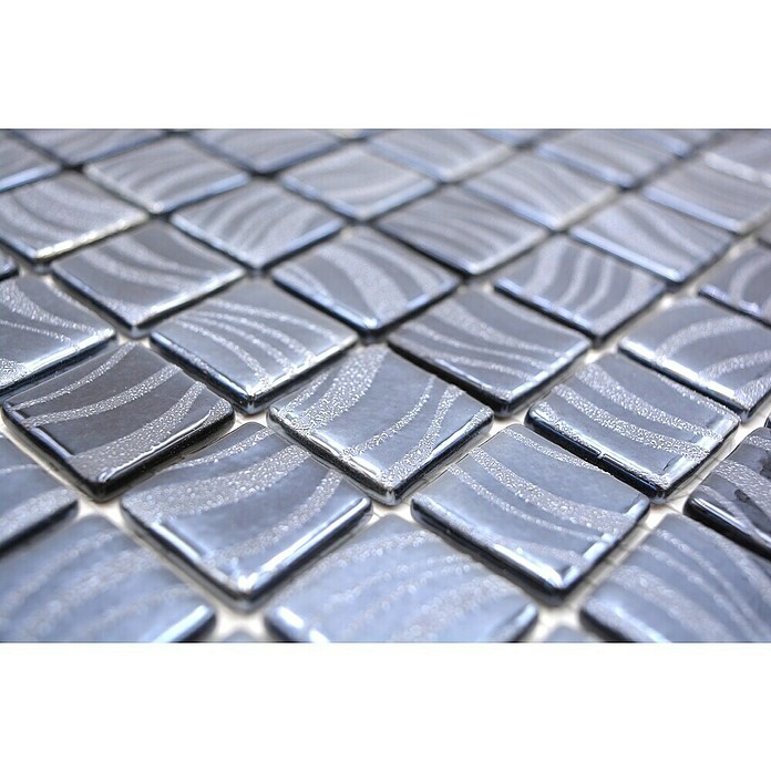 Mosaikfliese Quadrat Eco VP78253PUR (31,6 x 31,6 cm, Glas, Schwarz, Schimmernd) | BAUHAUS