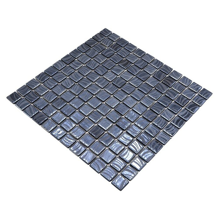 Mosaikfliese Quadrat Eco VP78253PUR (31,6 x 31,6 cm, Glas, Schwarz, Schimmernd) | BAUHAUS