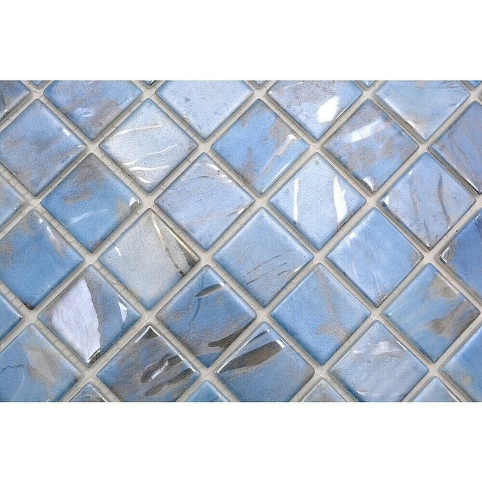 Mozaik pločica Quadrat Eco VP71382PUR  (31,6 x 31,6 cm, Staklo, Svijetloplava, Sjaj) | BAUHAUS