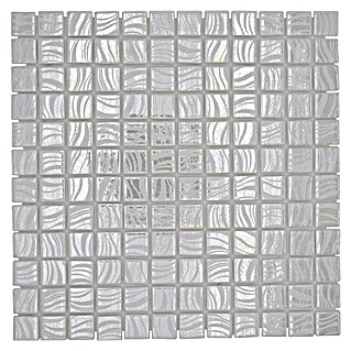 Mosaikfliese Quadrat Eco (31,6 x 31,6 cm, Glas, Weiß, Glänzend)