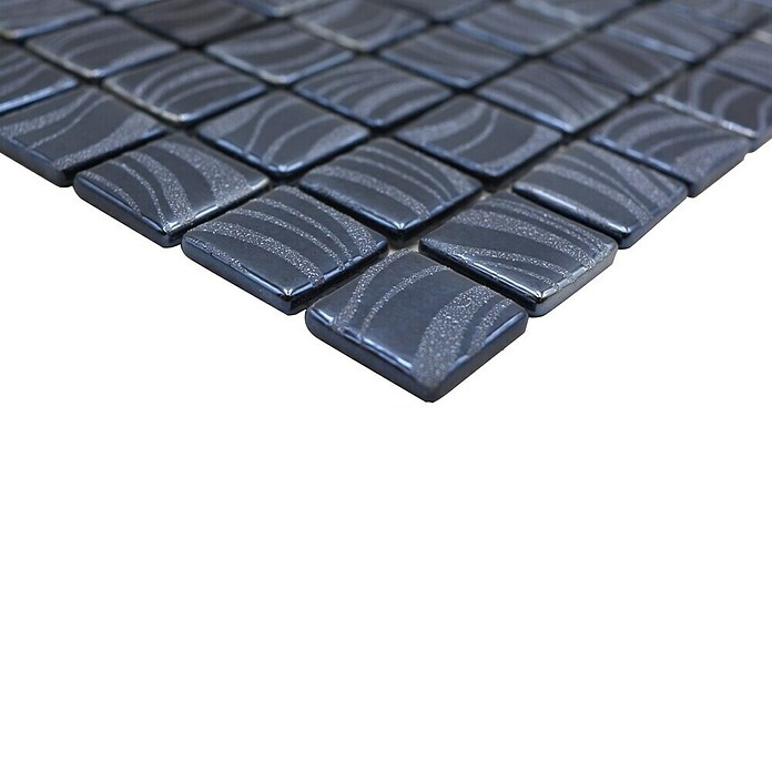 Mosaikfliese Quadrat Eco VP78253PUR (31,6 x 31,6 cm, Glas, Schwarz, Schimmernd) | BAUHAUS