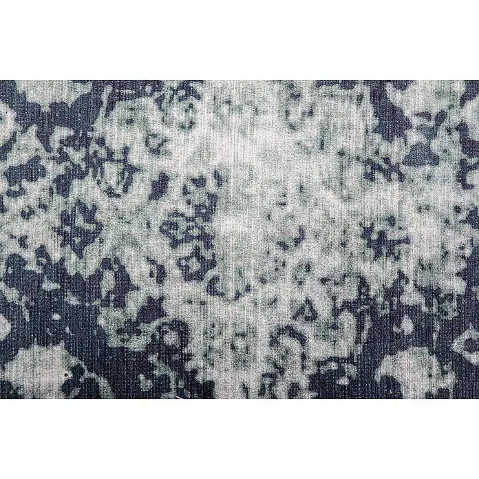 Kayoom Kurzflorteppich Vintage - Bunt, 230 x 160 cm, 100 % Polyacryl - Nahaufnahme eines Teppichs mit abstraktem Muster in Grau- und Blautönen, der eine moderne und stilvolle Atmosphäre schafft.