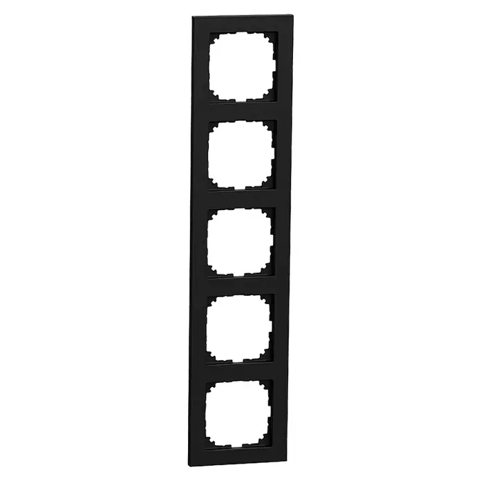 Merten M-Pure Abdeckrahmen MEG4050-3603 - Schwarz matt, 5-fach, Kunststoff - Schwarzer Mehrfachrahmen zur Installation von Schaltern oder Steckdosen. Ideal für moderne Raumgestaltung.
