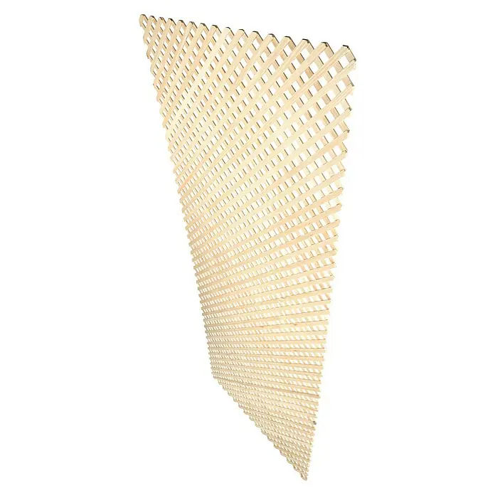 Celosía para exterior D12 Clásica - 85 x 218 cm - Una impresionante estructura de celosía de madera en espiral, que aporta un diseño único y una estética natural al espacio.