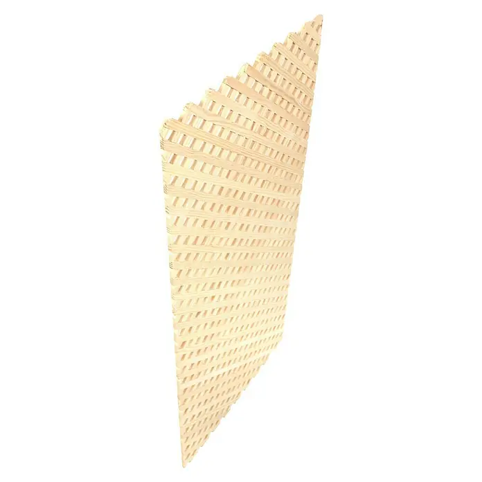Celosía para exterior E12 Clásica - 32 x 85 cm - La imagen muestra una pantalla de privacidad de madera con un diseño de celosía, ideal para usar en el jardín o patio.