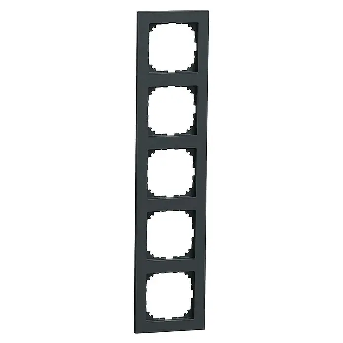 Merten M-Pure Abdeckrahmen MEG4050-3614 - Anthrazit glänzend, 5-fach, Kunststoff - Graue 5-fach Abdeckung für Schalter und Steckdosen zur stilvollen Gestaltung von Elektroinstallationen.