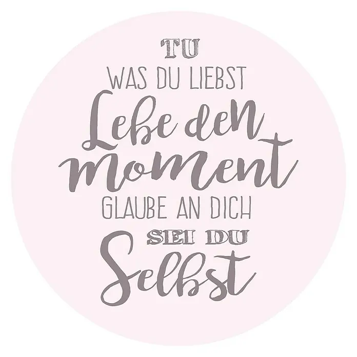 ProArt Glasbild - Lebe den Moment, Durchmesser: 20 cm - Inspirierendes Wandbild mit dem Spruch 'Lebe den Moment'. Eine stilvolle Dekoration für jeden Raum und eine tolle Geschenkidee.