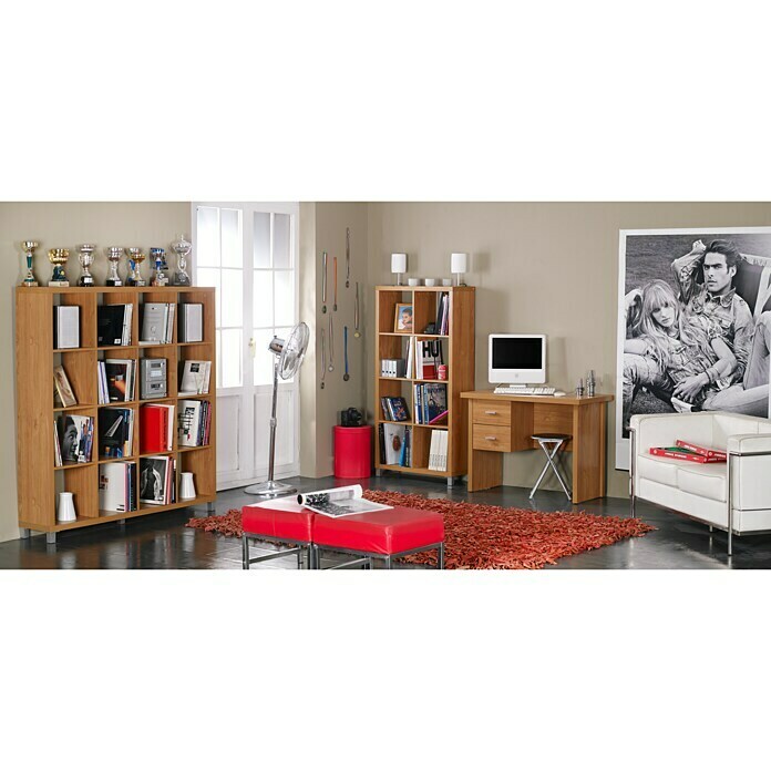 Estantería de madera Kubox 16 huecos (An x Al: 146 x 153 cm, MDF, Naranja)