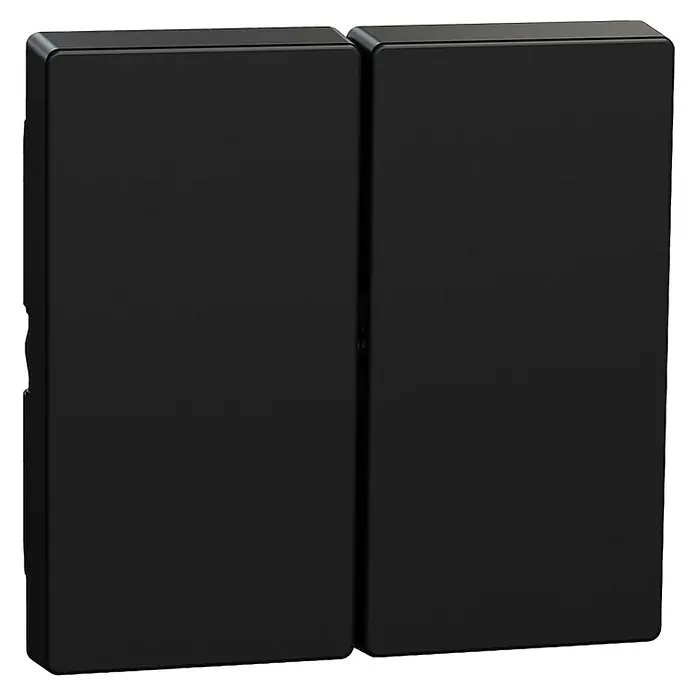 Merten System M Serienschalterwippe MEG3300-0403 - Schwarz matt, Kunststoff - Doppelte schwarze Lichtschalter zur Steuerung von Beleuchtung oder anderen elektrischen Geräten in Innenräumen.