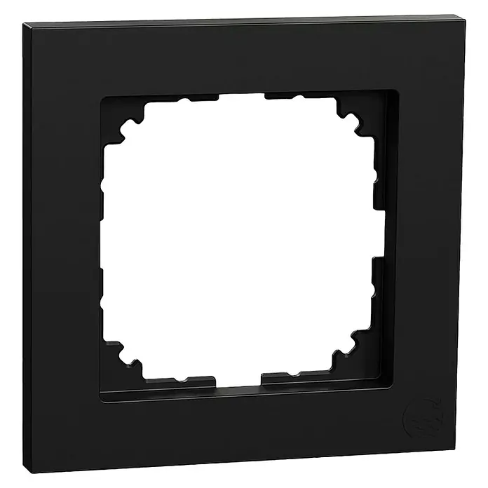 Merten Abdeckrahmen MEG4010-3603 - Schwarz matt, 1-fach, Kunststoff - Schwarzer Rahmen für einen Lichtschalter. Der Rahmen ist quadratisch und hat in der Mitte eine Aussparung für den Schaltereinsatz.