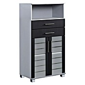 Schildmeyer Niko Highboard (32,6 x 60 x 110,5 cm, Silber/Anthrazit)