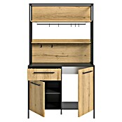 Xonox Singleküche Design Eiche Grau (Breite: 114 cm, Authentic Oak, Ohne Elektrogeräte) | BAUHAUS