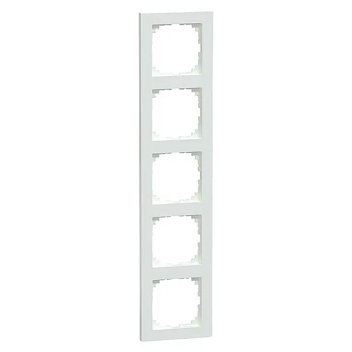 Merten M-Pure Abdeckrahmen MEG4050-3625 - Aktivweiß, 5-fach, Kunststoff - Eine weiße 5-fach Steckdosenleiste, ideal für die Installation mehrerer Steckdosen oder Schalter. Robuste Bauweise für den täglichen Gebrauch.