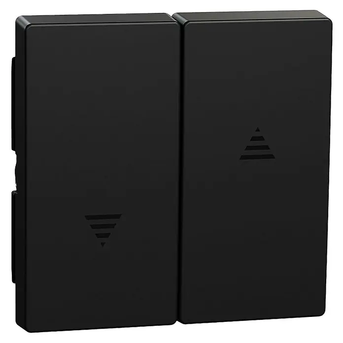 Merten System M Jalousiewippe MEG3855-0403 - Schwarz matt, Kunststoff - Schwarzer Rollladenschalter mit zwei Tasten zum Steuern der Jalousien. Elegantes Design für moderne Innenräume.