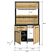 xonox.home Singleküche Design Eiche Grau (Breite: 114 cm, Authentic Oak, Ohne Elektrogeräte) | BAUHAUS