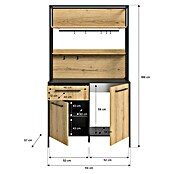 Xonox Singleküche Design Eiche Grau (Breite: 114 cm, Authentic Oak, Ohne Elektrogeräte) | BAUHAUS