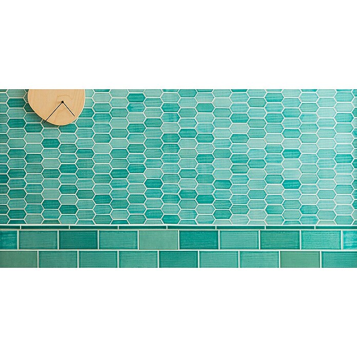 Mozaik pločica Hexagon CG CH475  (Zelena, Sjaj, 25,3 cm x 29,3 cm x 75 mm) | BAUHAUS