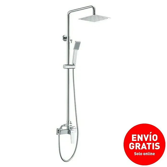 Imex Art Sistema de ducha - Con grifo monomando, Cromo - Columna de ducha con rociador y ducha de mano para una experiencia relajante. El diseño elegante se integra perfectamente en el baño.