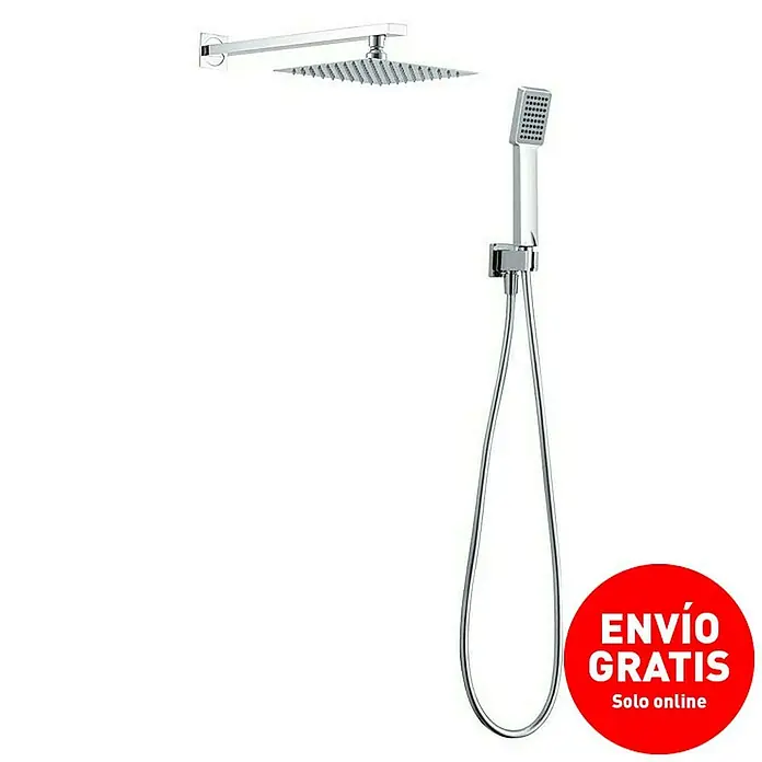 Imex Sistema de ducha empotrado Cies - Con grifo termostático, Cromo - Juego de cabezal de ducha con rociador de lluvia cuadrado y teleducha para una experiencia de ducha de lujo.