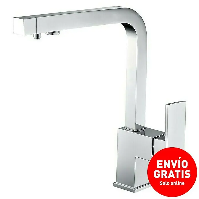 Imex Grifo de cocina ósmosis Capri - Cromo - Moderno grifo cuadrado cromado. El diseño minimalista hace de este grifo un punto de atracción en cualquier baño.