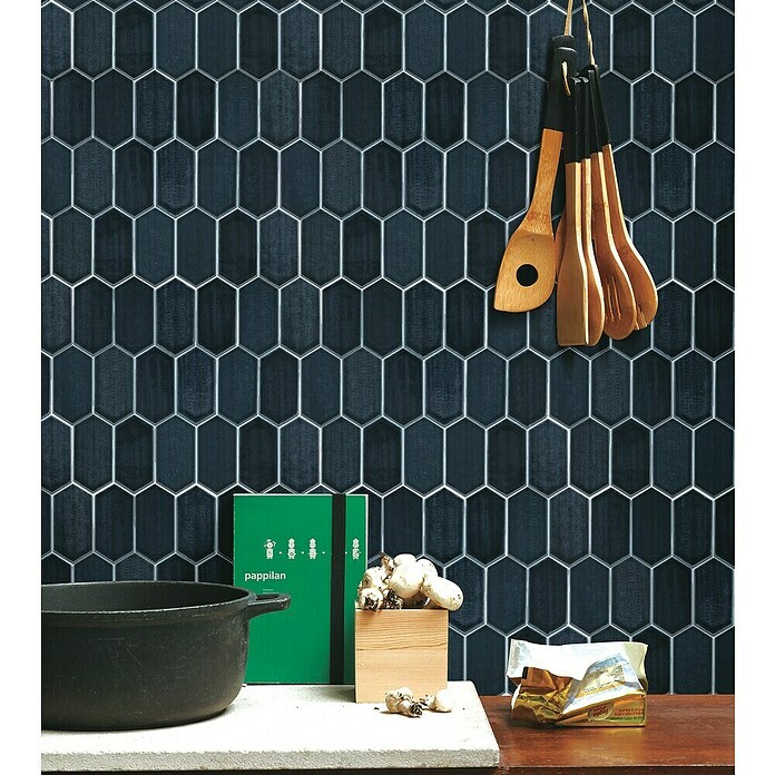 Mozaik pločica Hexagon CG CH479  (Crna, Sjaj, 25,3 cm x 29,3 cm x 75 mm) | BAUHAUS