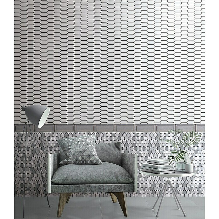 Mozaik pločica Hexagon CG CH471  (Bijela, Sjaj, 25,3 cm x 29,3 cm x 75 mm) | BAUHAUS