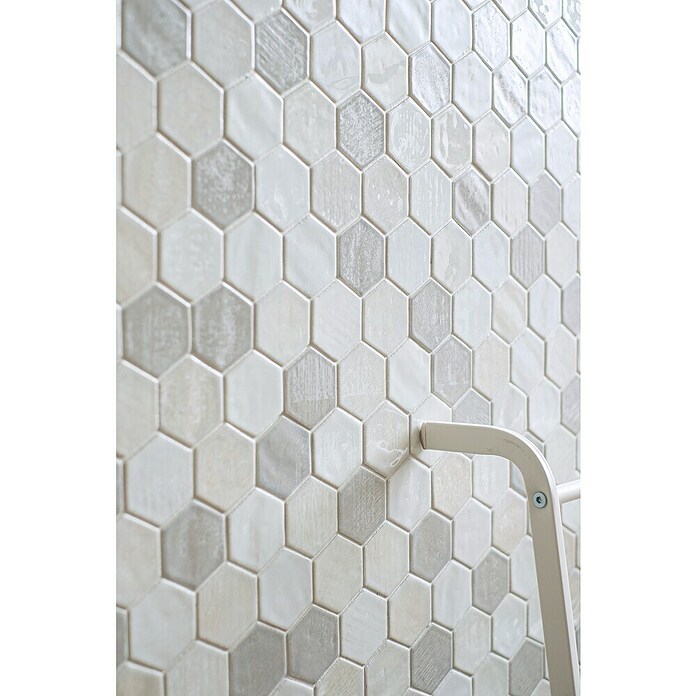 Mosaikfliese Hexagon CG SAN1 (Weiß, Glänzend, L x B x S: 25,3 cm x 29,3 cm x 7 mm) | BAUHAUS