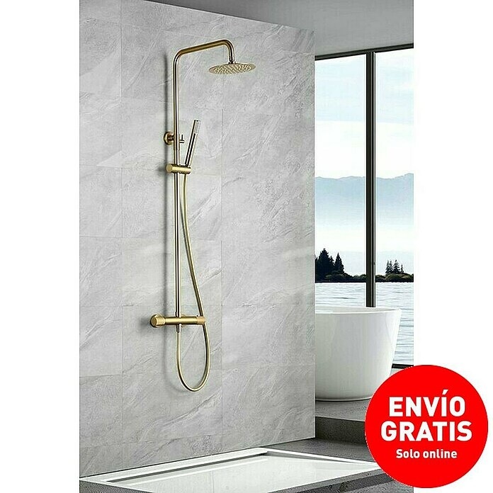 Imex Line Sistema de ducha (Con grifo termostático, Oro) | BAUHAUS