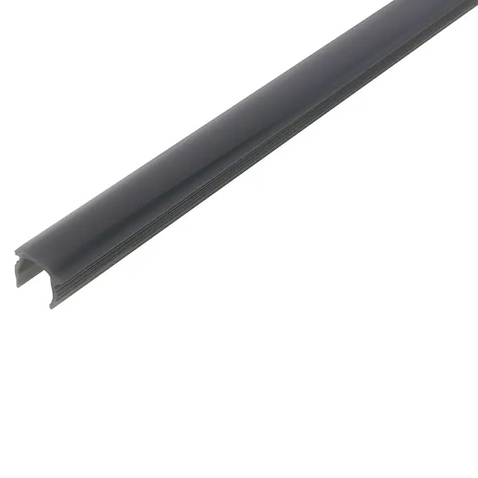 Briloner Perfil difusor 12-13mm - 1.300 x 13 mm, Negro - Perfil LED gris para soluciones de iluminación modernas. Ideal para instalar tiras LED, asegurando una distribución de luz uniforme y elegante.