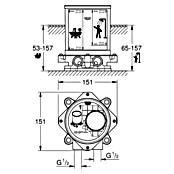 Grohe Unterputzsystem (½″, Einbautiefe: 53 mm - 157 mm, Passend für: Wannenrandarmaturen) | BAUHAUS