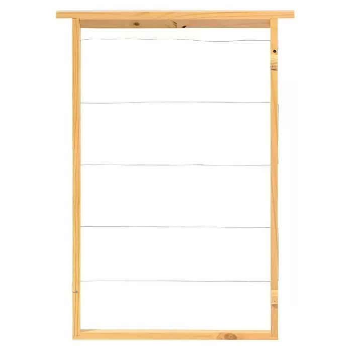 Dobar Holzrahmen Einraumbeute - L x B x H: 33 x 3,3 x 45 cm, Natur - Bienenrahmen aus hellem Holz mit gespannten Drähten.
