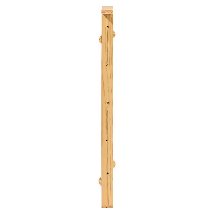 Dobar Holzrahmen Einraumbeute - L x B x H: 33 x 3,3 x 45 cm, Natur - Helles Holzbrett mit Metallösen und Drahtfaden, mit kleinen seitlichen Vorsprüngen.