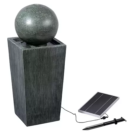 Dobar  Standbrunnen Apollon + LED & Solar-Panel